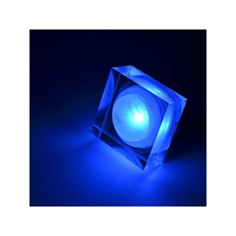 Pas cher Spot LED encastrable 1W cristal Carré - Bleu - -1