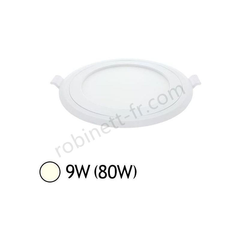 Pas cher Plafonnier LED 9W (80W) Ø146 Blanc jour 4000°K Encastrable Blanc - -0
