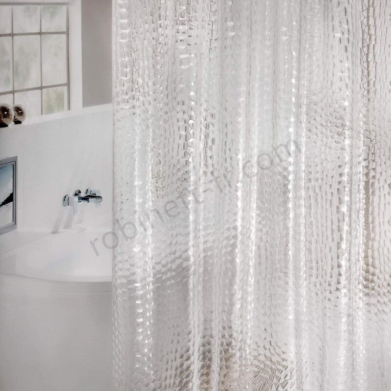 Ventes Rideau de douche avec ourlet magnétique en EVA imperméable et résistant pour salle de bain sans moisissure PVC avec 12 crochets 180 x 200 cm - -0