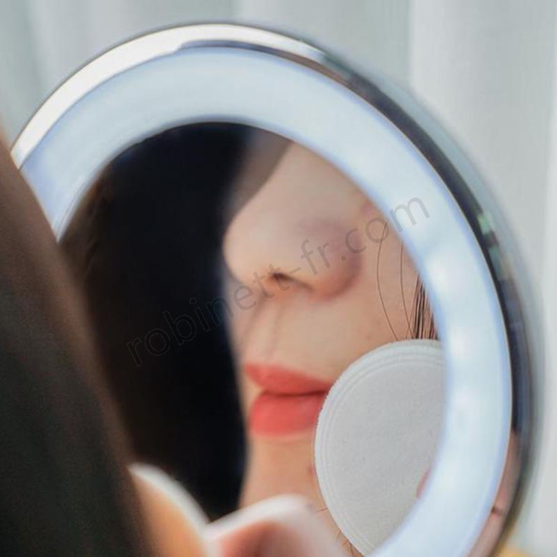 Ventes Mini Circulaire De Maquillage L-Ed Miroir Compact Portable Voyage Illuminated Miroir Rond - -1