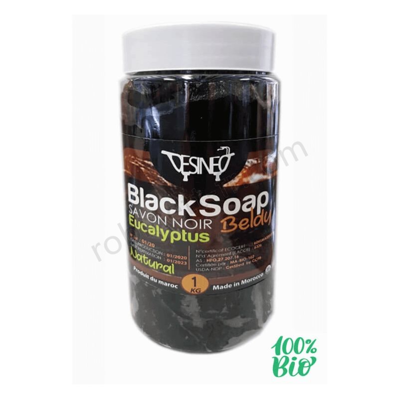 Boutique en ligne Savon noir 100% naturel à l'eucalyptus BIO 1kg beldi soin du corps format - -0
