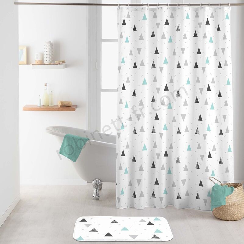 Ventes rideau de douche avec crochets 180 x 200 cm polyester imprime maddy - -0
