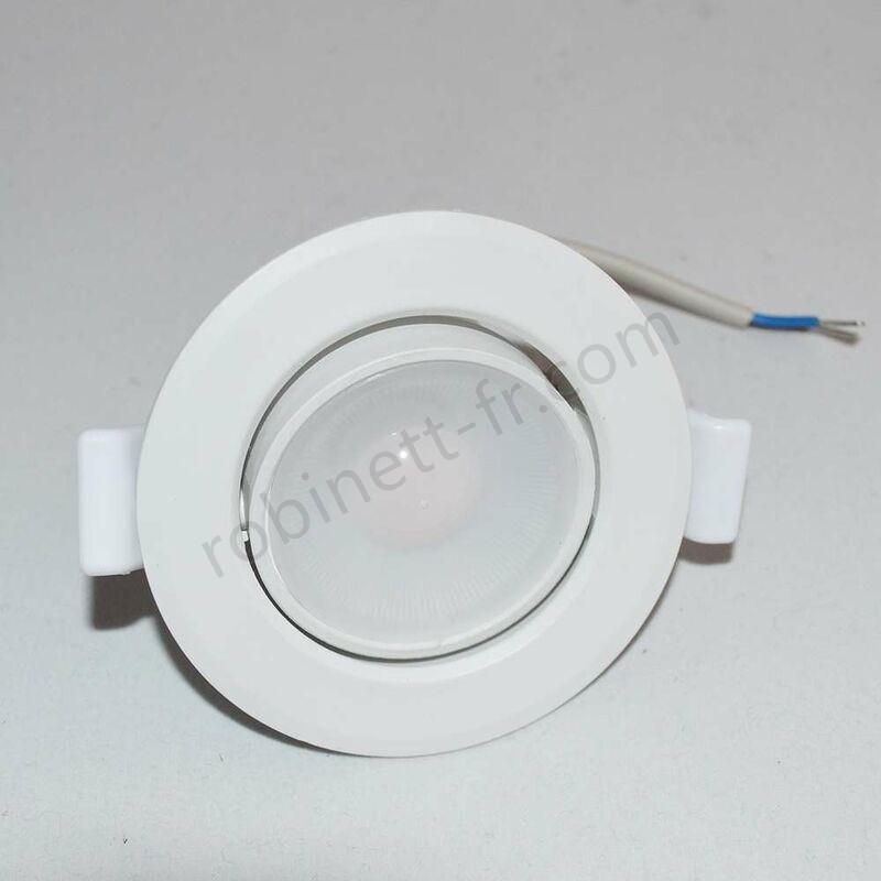 Pas cher Spot LED Encastrable Orientable Blanc LED 8W (60W) - Blanc Chaud 2700K - -0