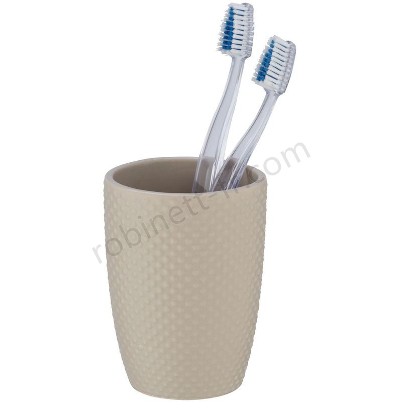 Boutique en ligne Gobelet porte brosses à dents Punto - Céramique - Marron sable - Marron - -1