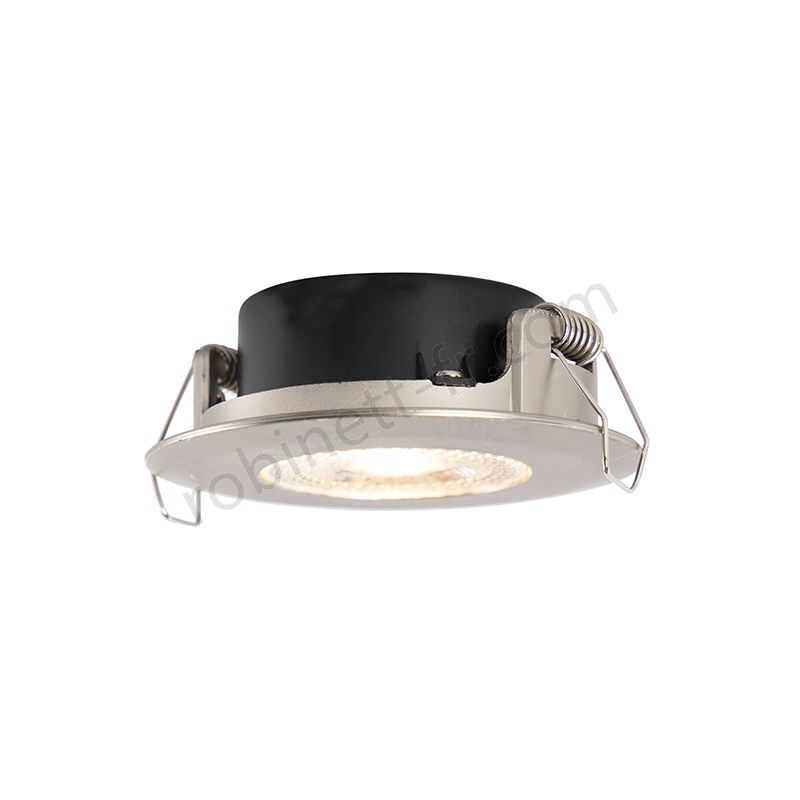 Pas cher Spot Encastrable / Plafonnier argent avec LED dimmable en 3 étapes - Ulo Qazqa Moderne Luminaire exterieur Luminaire interieur IP44 Rond - -2