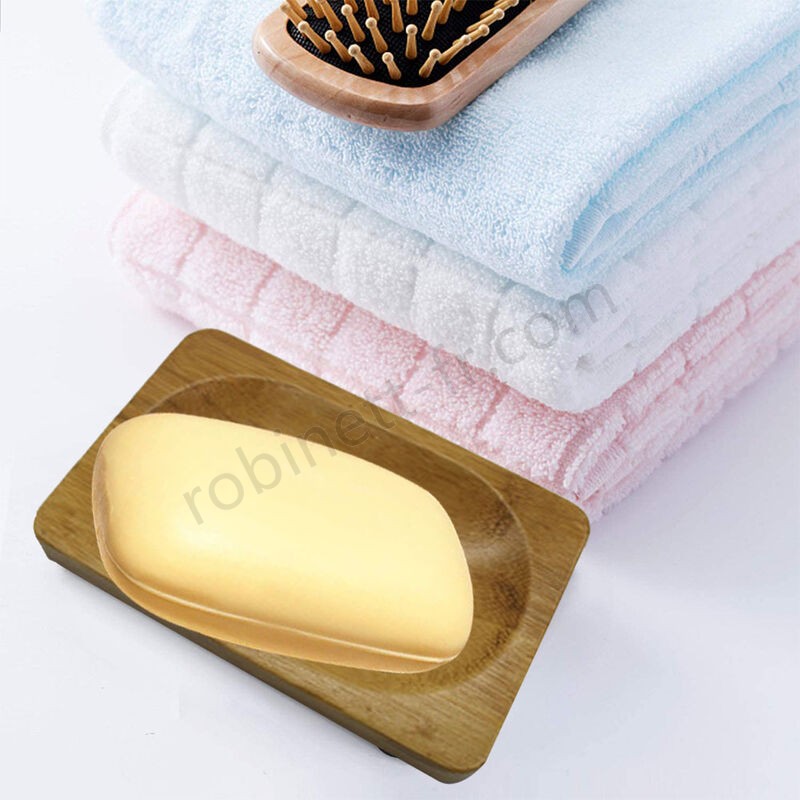 Boutique en ligne Lot de 2 porte-savon en bois de bambou, porte-savon en barre pour salle de bain douche, boîte en bambou hygiénique en savon contenant du bambou résistant aux moisissures et drainant - -2