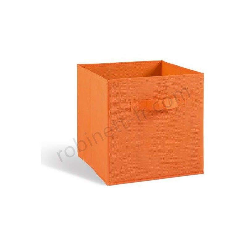 Pas cher COMPO Tiroir de rangement - Tissu - 27x27x28 cm - Orange - -0