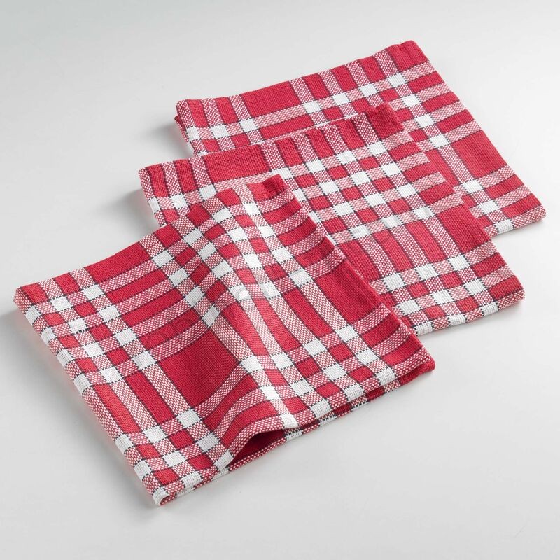 Ventes Serviettes de table /3 45 x 45 cm coton tisse traditio Rouge - -0