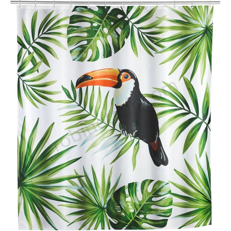 Ventes Rideau de douche tropical Toucan - Polyester - 180 x 200 cm - Blanc - Blanc - -0