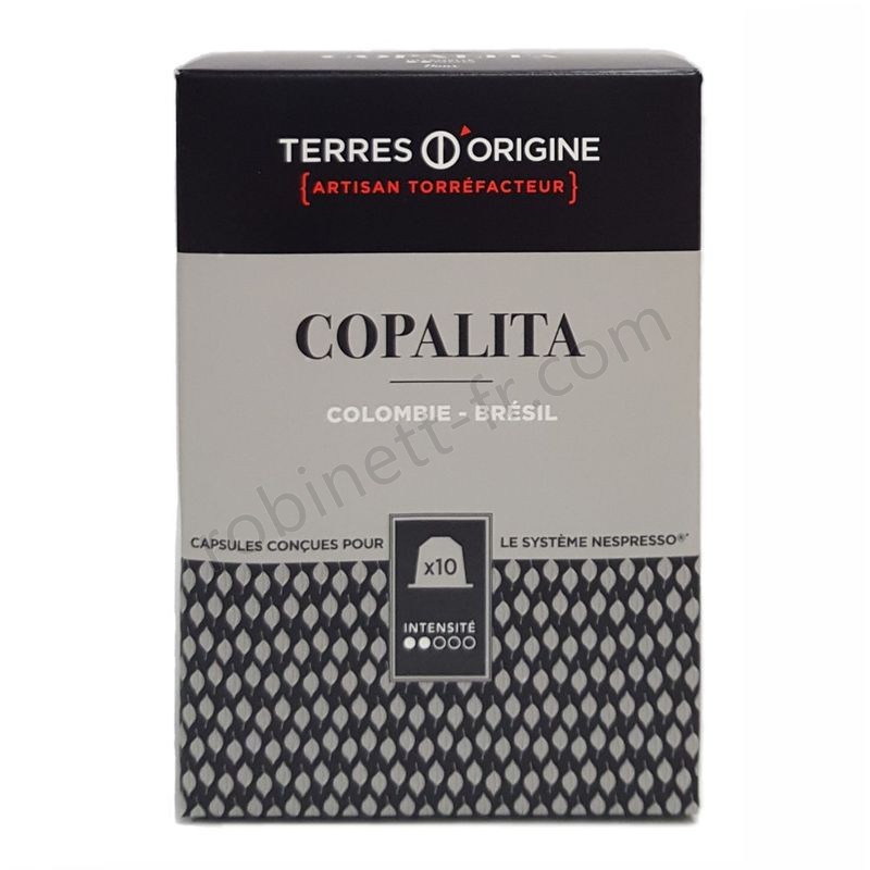 Boutique en ligne Capsules café Copalita intensité 2/5 -Terres d'Origine - boîte 55g soit 10 capsules conçues pour le système Nespresso - Gris clair - -0
