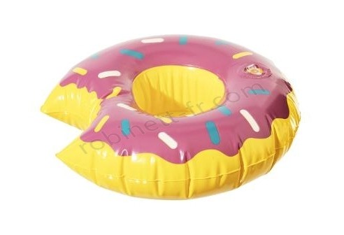 Boutique en ligne Porte gobelet gonflable donut - D 17 cm - PVC - Rose - -0