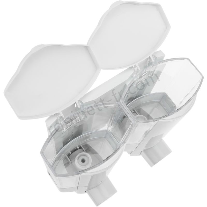 Boutique en ligne PrimeMatik - Distributeur transparent de savon de douche pour mur. 2 x réservoirs remplissable - -4