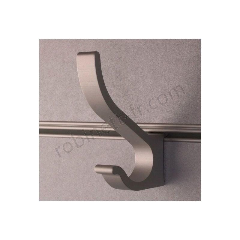 Ventes Porte peignoir aluminium - Profondeur : 76,3 mm - Matériau : Aluminium - Hauteur : 90 mm - Décor : Anodisé argent - Largeur : 15 mm - ZOBAL - -0