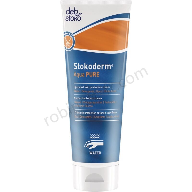 Boutique en ligne Crème de protection p. les mains Stokoderm Aqua PURE 100 ml sans silicone et sans parfum - -0