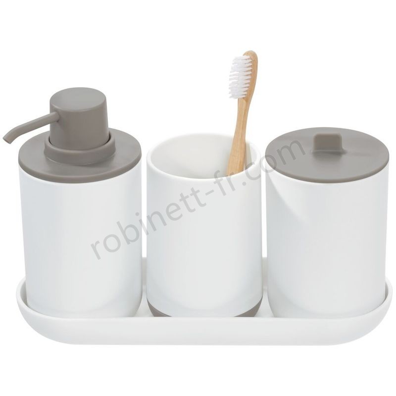 Boutique en ligne Lot de 4 accessoires de lavabo cade - IDesign - Interdesign - Blanc - -3