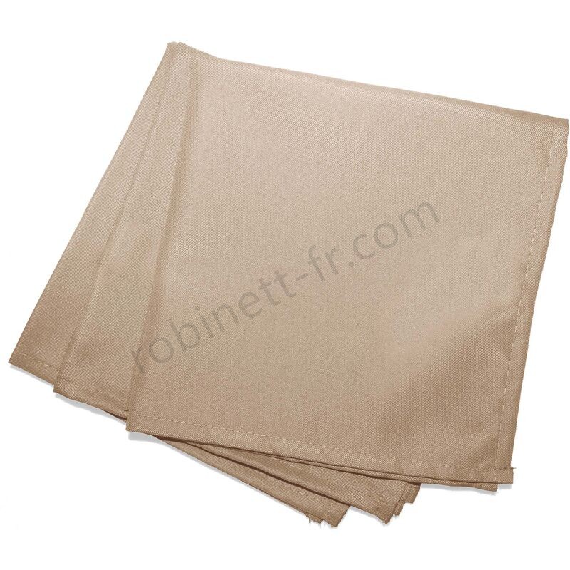 Ventes 3 serviettes de table 40 x 40 cm polyester uni essentiel Lin - Ventes 3 serviettes de table 40 x 40 cm polyester uni essentiel Lin