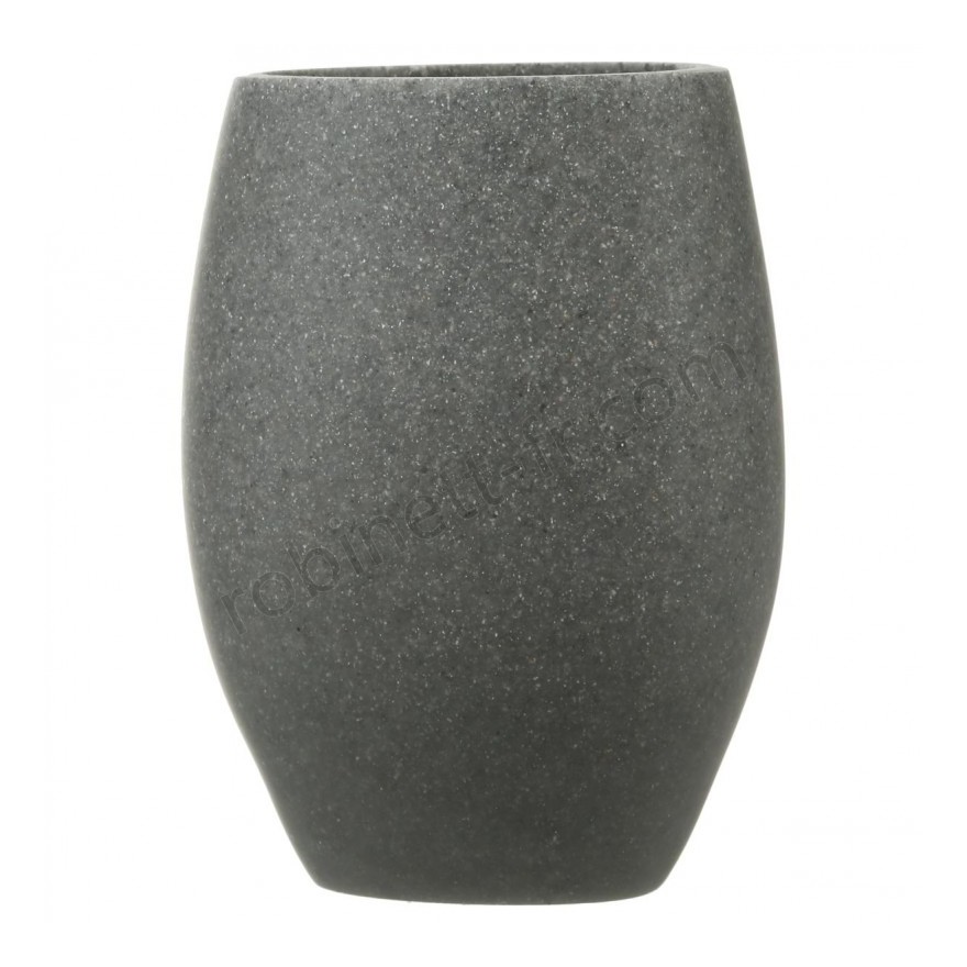 Boutique en ligne Pot à coton Stone - 7 x 7 x 10 cm - Céramique - Gris - Boutique en ligne Pot à coton Stone - 7 x 7 x 10 cm - Céramique - Gris
