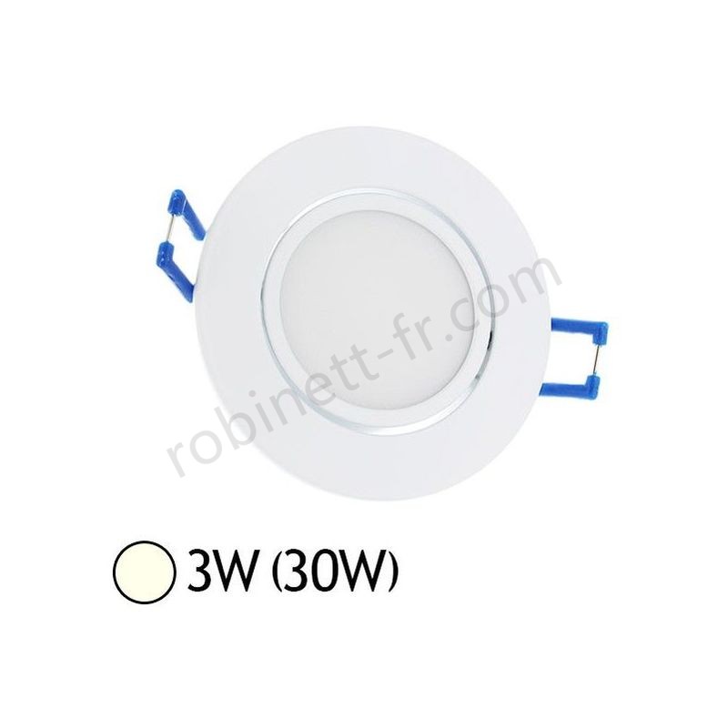 Pas cher Spot LED 3W (30W) encastrable orientable Blanc jour 4000°K - Pas cher Spot LED 3W (30W) encastrable orientable Blanc jour 4000°K