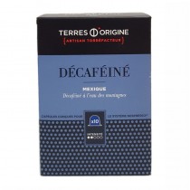 Boutique en ligne Capsules café décaféiné intensité 2/5 - Terres d'Origine - Boîte 55g soit 10 capsules conçues pour le système Nespresso - Bleu
