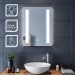 Ventes Miroir de salle de bain 50x70/45x60 CM Miroir Anti-buée avec éclairage LED Miroir Cosmétiques Mural Interrupteur tactile SIRHONA