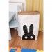 Pas cher Panier Bunny - Porte-jouet - pour les enfants - de la chambre, du salon - Blanc, Floral en Papier kraft, Vinyle, 50 x 15 x 60 cm