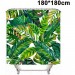 Ventes Rideau de douche tropical, rideaux de salle de bain en tissu feuille de palmier vert banane ensemble avec crochets décor de salle de bain lavable en Machine 180X180 CM