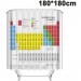 Ventes Multiplication de tableau périodique de douche décorative 180x180cm avec numéro coloré rideau de bain en tissu Polyester imperméable durable avec crochets