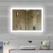 Ventes DazHom®Miroir de salle de bain anti-buée blanc froid cadre en alliage d'aluminium givré 4mm miroir de salle de bain au mercure sans cuivre, horizontal et vertical peut être suspendu avec le toucher 80 * 60