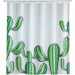 Ventes Rideau de douche Cactus - Polyester - 180 x 200 cm - Blanc - Blanc