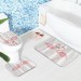 Ventes 71 * 71 pouces Flamingo rideau de douche imperméable anti-moisissure couverture de toilette tapis antidérapant 3 pièces décor de salle de bain de toilette (ensemble de tapis de salle de bain)