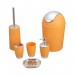 Boutique en ligne 6 pièces accessoires de salle de bain accessoires de toilette ensemble distributeur de savon brosse de toilette porte-brosse de toilette porte-gobelet porte-brosse à dents mini poubelle orange