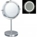 Ventes miroir cosmétique avec éclairage, grossissement 5x, à piles, lumière LED, Ø glace: 11,5 cm, argenté