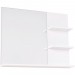Ventes Miroir de salle de bain avec étagères - 2 étagères latérales + grande étagère inférieure - kit installation fourni - MDF blanc - 4