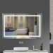 Ventes Miroir de salle de bain 23W avec lampe à miroir LED Verre trempé brillant Blanc froid 6000K, interrupteur tactile -100 * 60cm