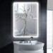Ventes Miroir de salle de bain d'angle arrondi (80*60 cm, blanc froid)