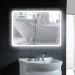 Ventes Miroir mural de salle de bain, interrupteur tactile, anti-buée - Coins arrondis LCD - Blanc froid 6400 K - 80*60cm