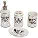 Boutique en ligne Set de salle de bain en porcelaine blanche décorée Savon pulvérisé composé par 4 pièces