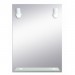 Ventes Miroir de salle de bains avec éclairage FLUO-COMPACTE - 2 Spots Blancs - 79 cm x 58,5 cm (HxL)