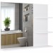 Ventes Miroir de salle de bain avec étagères - 2 étagères latérales + grande étagère inférieure - kit installation fourni - MDF blanc