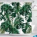 Ventes Jungle Tropical Paume Feuilles Rideau de Douche avec 12 Crochets,180 * 200CM Vert Monstera Fond Blanc Rideaux de Salle de Bain Résistant à l'eau Anti-moisissure Lavable Tissu en Polyester