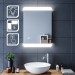 Ventes Miroir simple de salle de bain 70x50/80x50 CM antibrouillard miroir moderne avec lumière led