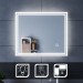 Ventes SIRHONA Miroir led 60x50 CM Miroir de salle de bains avec éclairage LED Miroir Cosmétiques Mural Lumière Illumination avec Commande par Effleurement