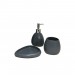 Boutique en ligne Set 3 accessoires salle de bain gris anthracite - LARA - Gris