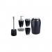 Boutique en ligne Jeu de 6 accessoires de salle de bain Dont distributeur de savon, brosse de WC et porte-brosse Noir