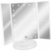 Ventes Miroir Lumineux LED 3 Faces à Poser - Miroir Maquillage Triptyque Pliable sur Pied avec Effet Grossissant x2 x3 - Pile ou USB - Blanc