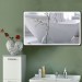 Ventes Miroir mural de salle de bain, interrupteur tactile, anti-buée - Coins arrondis LCD - Blanc froid 6400 K - 120*70cm