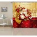 Ventes Rideau de douche à la maison de bain imperméable à l'eau de décoration de Noël du père Noël rouge + crochets 71 \ Rideau de douche - 1