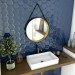 Ventes Miroir salle de bain rond - diamètre 55cm - noir mat et finition bronze - CIRCLE HORUS