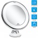 Ventes Miroir de maquillage grossissant 10X avec lumières, interrupteur intelligent, rotation à 360 degrés, ventouse puissante, portable, bon pour la table, la salle de bain, les voyages