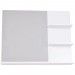 Ventes Miroir de salle de bain avec étagères - 2 étagères latérales + grande étagère inférieure - kit installation fourni - MDF blanc - 3